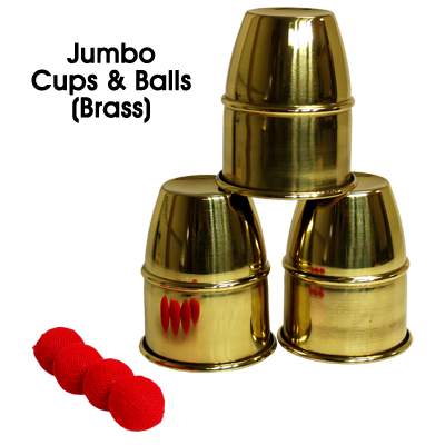 Jumbo Cups & Balls (Brass) by Premium Magic
