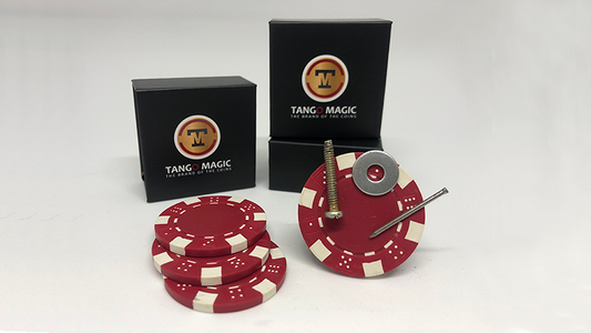 Magnetic Poker Chip Red  plus 3 regular chips (PK003R) by Tango Magic