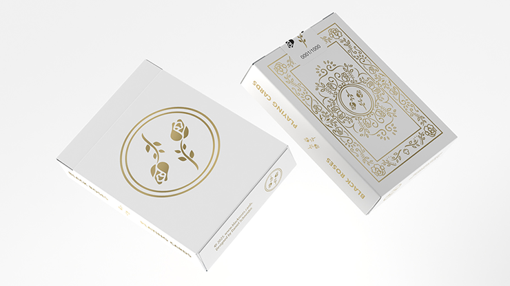 Black Roses White Gold Foil Playing Cards